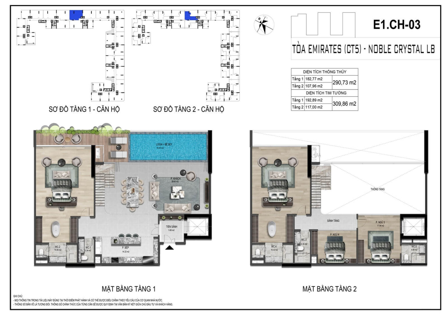 Thiết kế căn hộ 4 ph&ograve;ng ngủ dự &aacute;n Noble Crystal Long Bi&ecirc;n